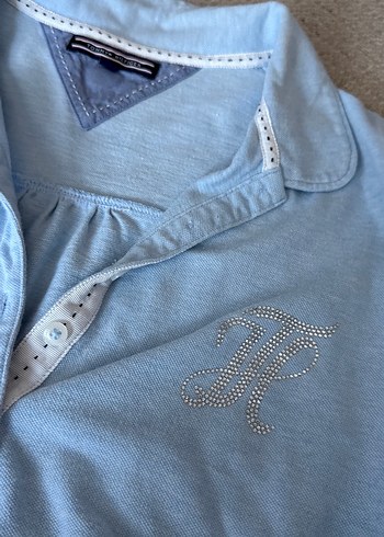 Tommy hilfiger Kızlar için Mavi Keten Polo Tişört - Görsel 2