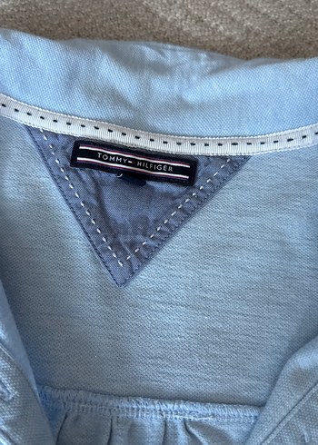 Tommy hilfiger Kızlar için Mavi Keten Polo Tişört - Görsel 3