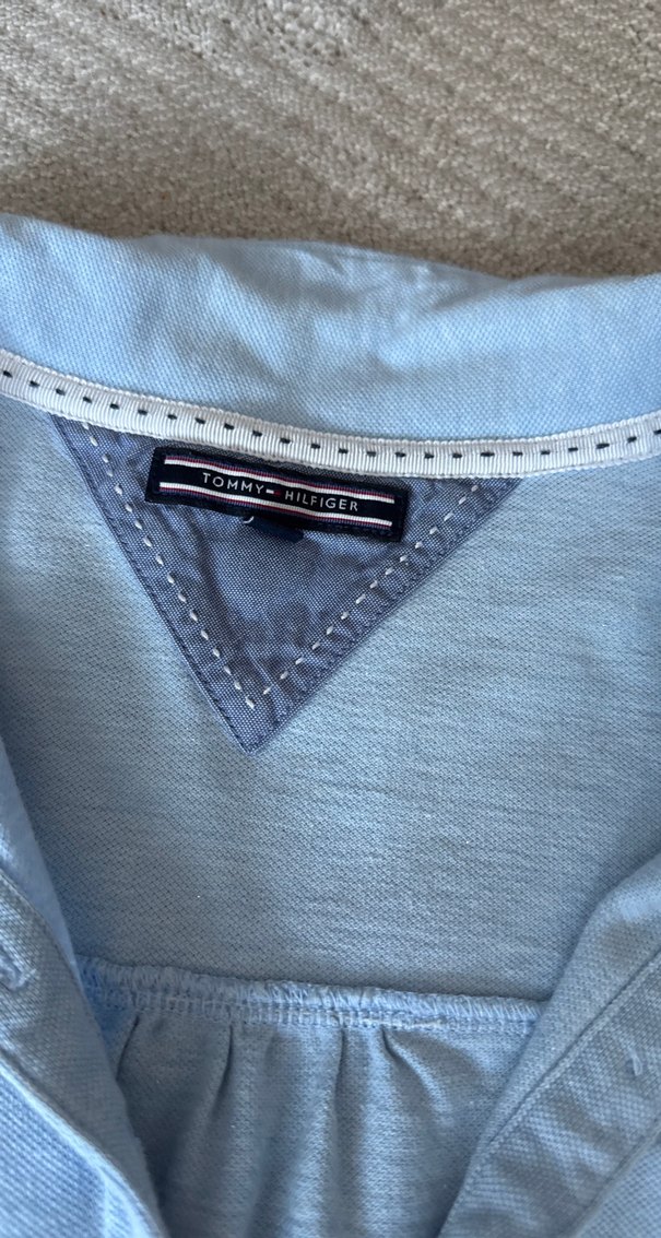 Tommy hilfiger Kızlar için Mavi Keten Polo Tişört - Görsel 3