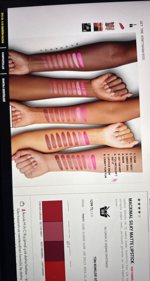 MAC Koyu Pembe Ruj get the hint rengi - Görsel 2