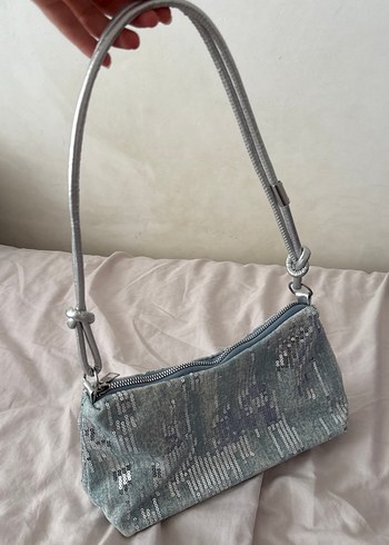 Payetli Gri Denim Kadın Çanta - Görsel 2