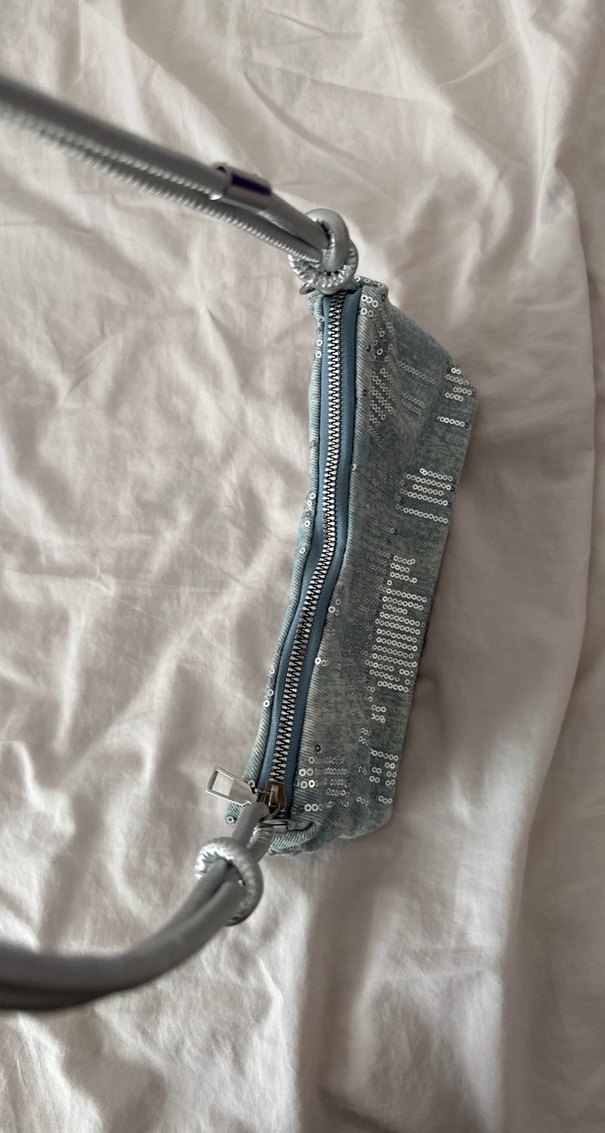 Payetli Gri Denim Kadın Çanta - Görsel 3