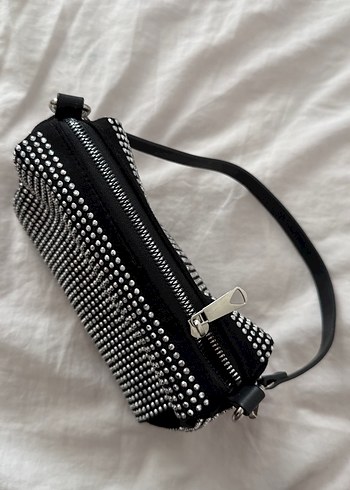 Siyah Parlak Pullu Puantiyeli Kadın Çanta - Görsel 3