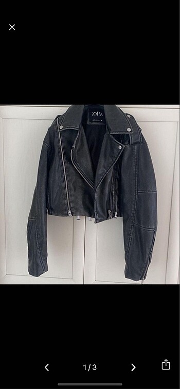Zara crop deri ceket