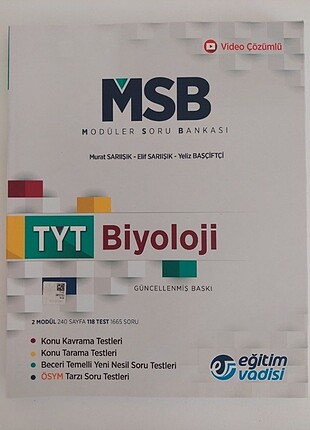 Eğitim vadisi tyt biyoloji modüler soru bankası 