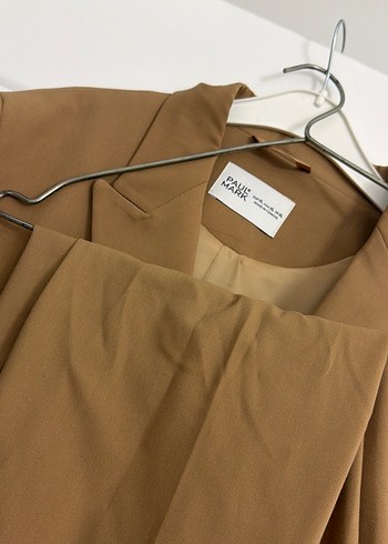 Bej Kadın Düğmeli Blazer Ceket - Görsel 3