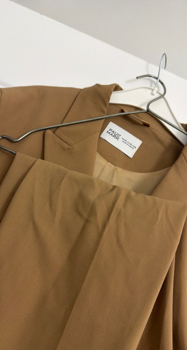 Bej Kadın Düğmeli Blazer Ceket - Görsel 3