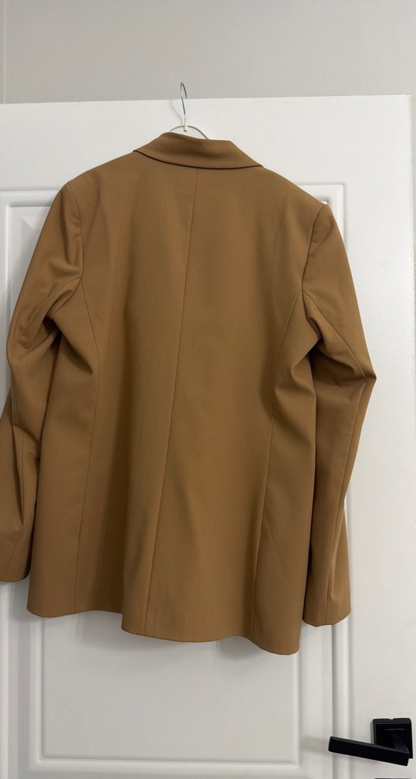 Bej Kadın Düğmeli Blazer Ceket - Görsel 4