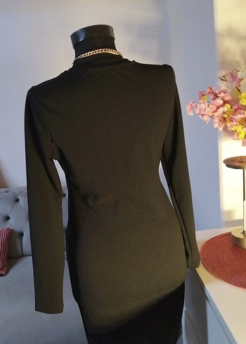 Lcw 36/S boy 85 cm, Siyah Yüksek Yakalı Uzun Kollu Midi Elbise - Görsel 4