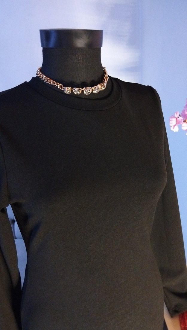 Lcw 36/S  boy 85 cm, Siyah Yüksek Yakalı Uzun Kollu Midi Elbise - Görsel 2