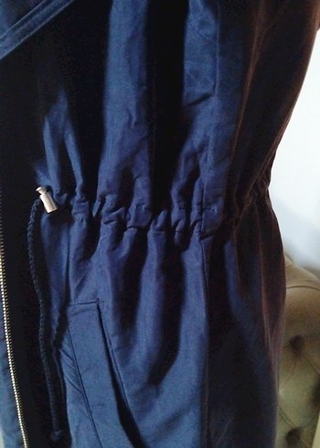 H&M 36/S beden, Lacivert Süet Kadın Ceket - Görsel 10