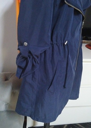 H&M 36/S beden, Lacivert Süet Kadın Ceket - Görsel 5