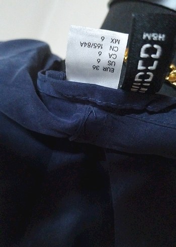 H&M 36/S beden, Lacivert Süet Kadın Ceket - Görsel 9