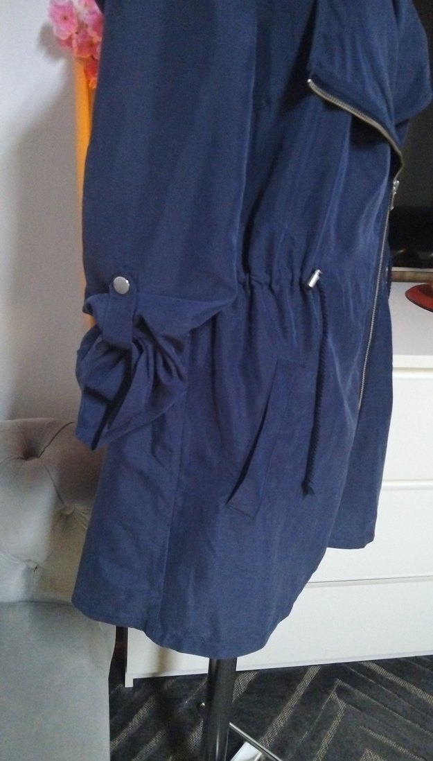 H&M 36/S beden, Lacivert Süet Kadın Ceket - Görsel 5