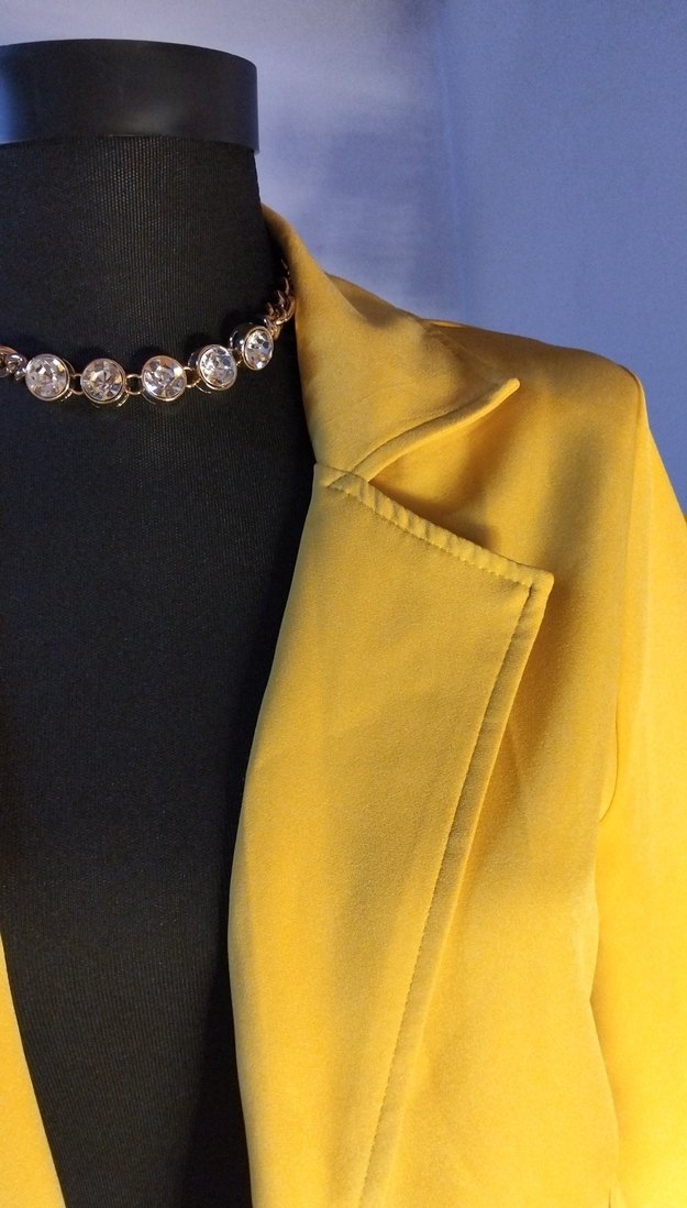 Sarı Uzun Kesim Kadın Blazer Ceket takımı, 36/S beden - Görsel 4