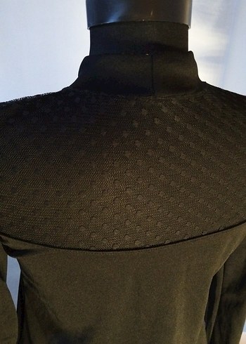 36/S beden boy 85 cm. Uzun Kollu Siyah Gotik Kadın Elbise - Görsel 5