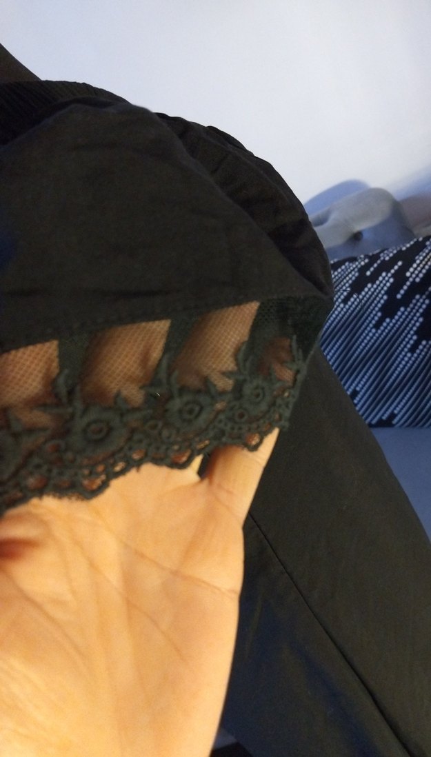 38/M beden boy 85 cm, Siyah Dökümlü Midi Gotik Elbise - Görsel 5