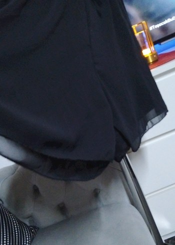 34/xs beden, Siyah Uzun Kollu Straplez Mini şort tulum - Görsel 7