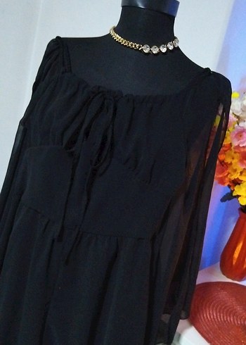 34/xs beden, Siyah Uzun Kollu Straplez Mini şort tulum - Görsel 4