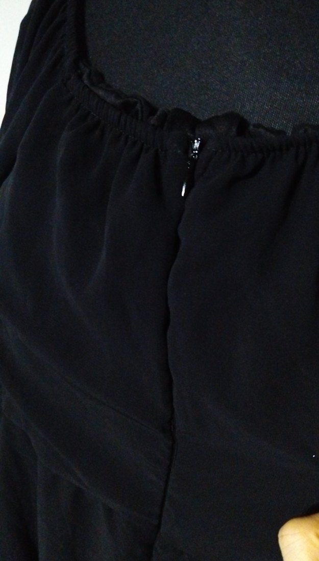 34/xs beden, Siyah Uzun Kollu Straplez Mini şort tulum - Görsel 5