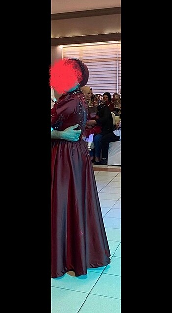 xl Beden bordo Renk Tesettür abiye