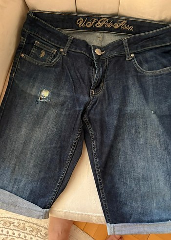 Mavi Bol Kesim Mini Denim Şort
