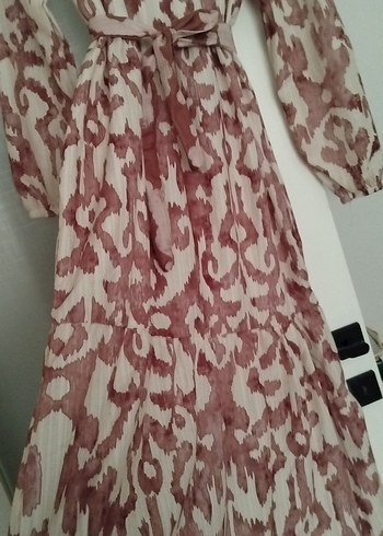 Bej Desenli Uzun Bohem Kadın Bluz - Görsel 2