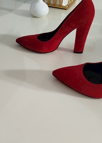 Kırmızı Elastik Topuklu Kadın Stiletto - Görsel 3