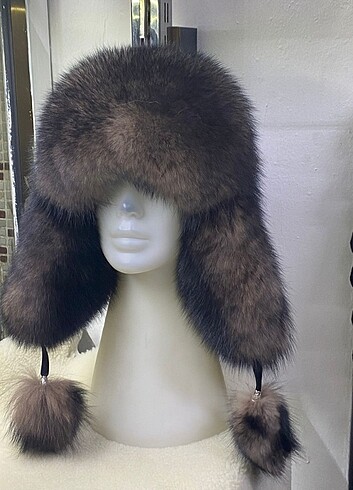 unisex 58-61 Kurt Kıpçak Vizon Börk Kalpak şapka
