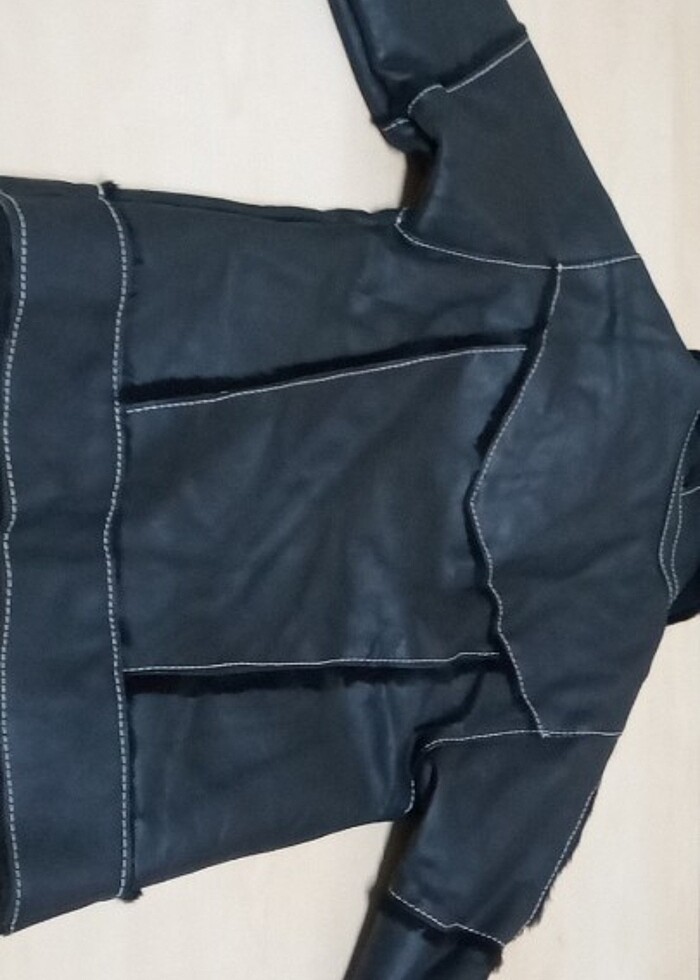 Kuzu derisi içi kuxu postu 0 koyun çocuk mont - Görsel 5