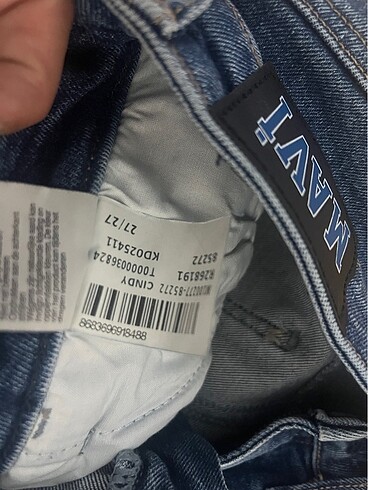 27 Beden mavi marka mom jean