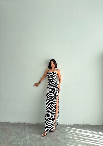 s Beden Zebra desen elbise