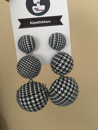 Kumaş dokulu 3 toplu küpe