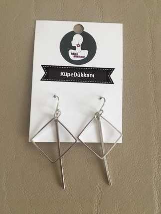 Silver geometrik küpe