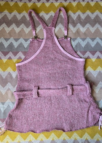 Pembe Örme Salopet - Görsel 5