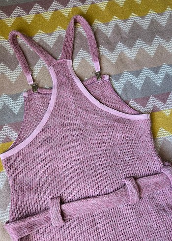 Pembe Örme Salopet - Görsel 6