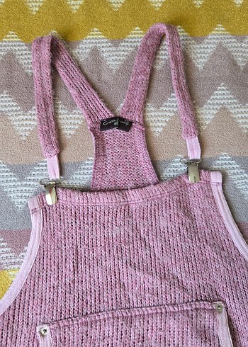 Pembe Örme Salopet - Görsel 3