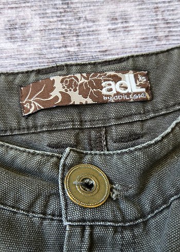 Fırfırlı Haki Kot Etek - Görsel 3