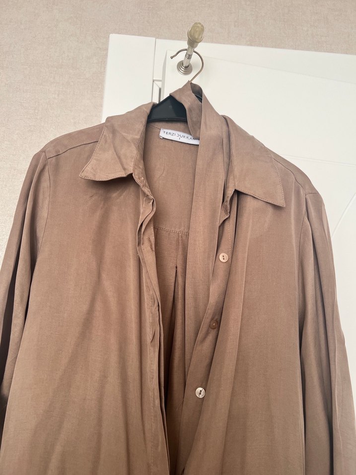 Bej Kadın Uzun Keten Elbise - Görsel 2