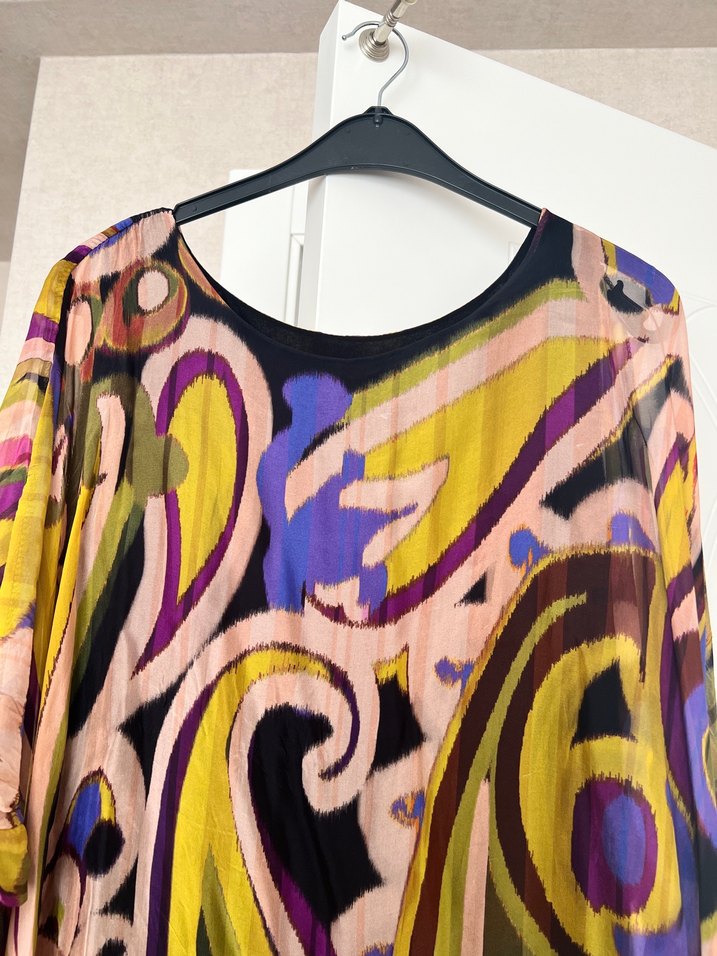 Uzun Kollu Bohem Çok Renkli Salaş Bluz - Görsel 2