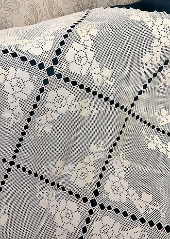 Klasik Beyaz Dantel Masa Örtüsü - Görsel 2