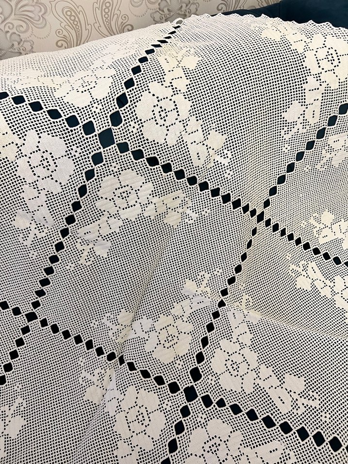 Klasik Beyaz Dantel Masa Örtüsü - Görsel 2