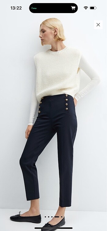 xs Beden lacivert Renk Mango Pantolon