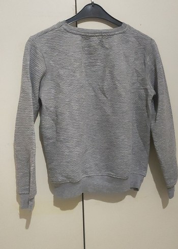 m Beden Gri Kadın Triko Sweatshirt Uzun Kollu