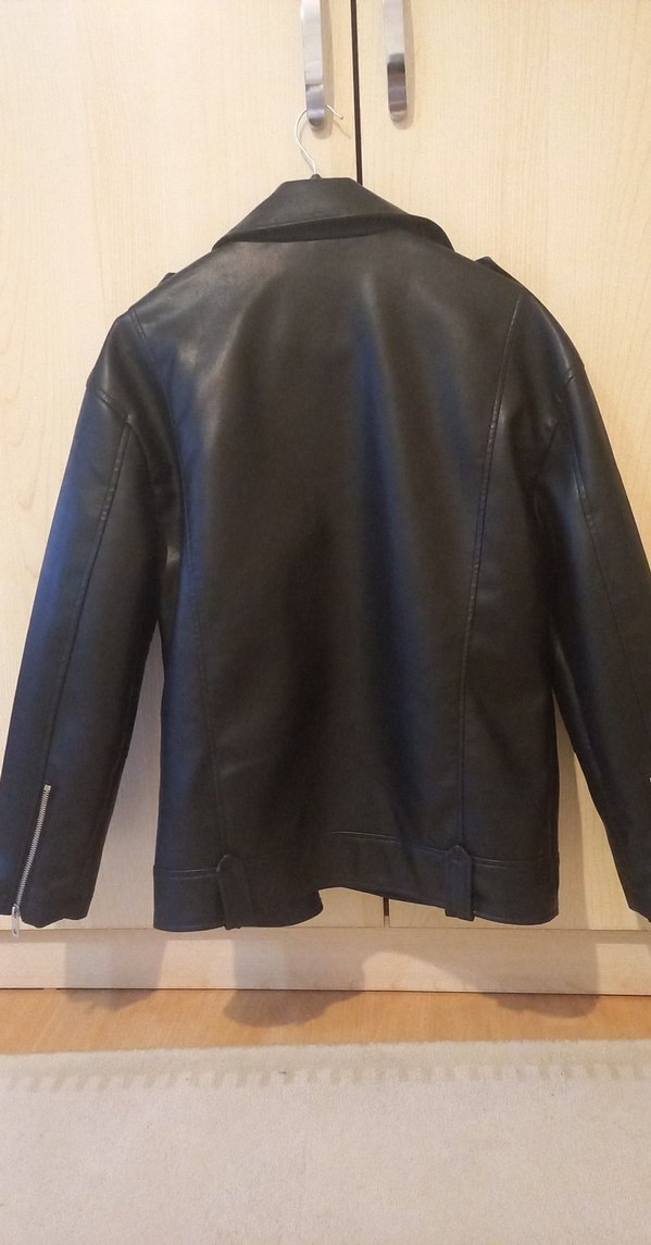 Siyah Deri Biker Ceket - Görsel 3