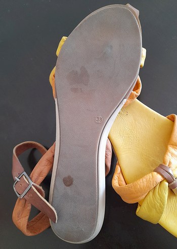 Sarı Bohem Tarzı Kadın Sandalet - Görsel 4