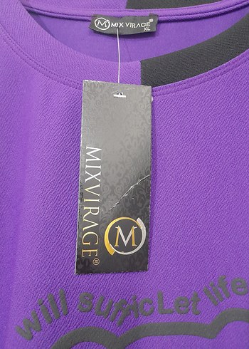 Mor Kısa Kollu salaş elbise tunik - Görsel 3