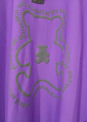 Mor Kısa Kollu salaş elbise tunik - Görsel 2