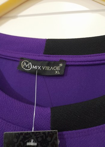 Mor Kısa Kollu salaş elbise tunik - Görsel 6