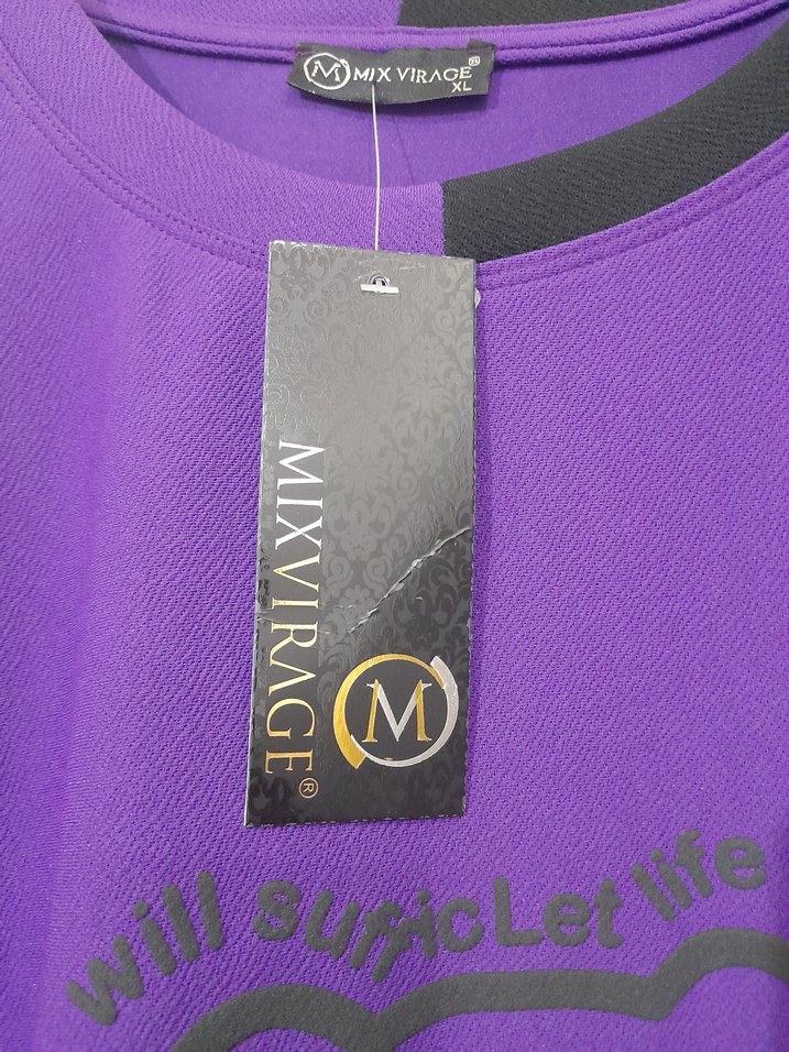 Mor Kısa Kollu salaş elbise tunik - Görsel 3